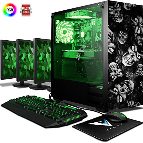 VIBOX Pyro GLR770-291 Gaming PC Ordenador de sobremesa con Cup n de juego 3x Triple 22 HD Monitor 4 0GHz Threadripper 8-Core Nvidia GeForce GTX 1070 Tarjeta Grafica 8GB DDR4 RAM 2TB HDD Sin OS VIBOX Pyro GLR770-291 Gaming PC Ordenador de sobremesa con Cup n de juego 3x Triple 22 HD Monitor 4 0GHz Threadripper 8-Core Nvidia GeForce GTX 1070 Tarjeta Grafica 8GB DDR4 RAM 2TB HDD Sin OS