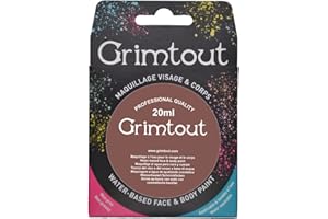 GRIM'TOUT GRIM’TOUT Galet de fard de maquillage de fête pour enfant et adulte, pour visage et corps, tous type de peau, 20ml - Couleur Chocolat
