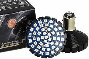 CARALL BAY15D 1157 Lampe LED pour moto Harley Davidson Canbus No Erreur Lumière de jour et Flèches ou Lumière Position et Stop No Polarita 48 Smd 2835 (Blanc et Orange)