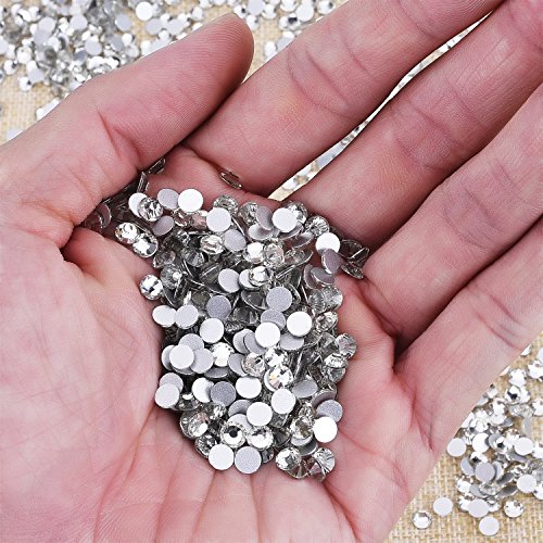 eBoot 1440 Stück DIY Kristall Rhinestone Strasssteine flache Rückseite runde Diamante Gems 4mm, Nicht Selbstklebend - 5