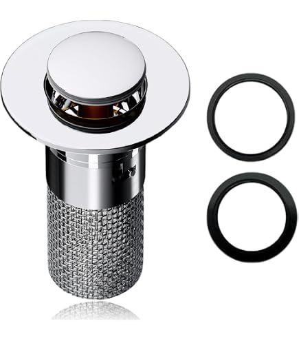 2 Bouchons De Lavabo Pop-Up Universels 34-40mm Avec Filtre à Cheveux - Lave-mains, Baignoire, Cuisine - 3