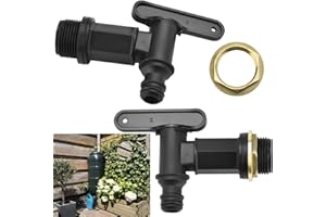 VCRANONR 2 Pcs Water Butt Tap 3/4 Inch Water Butt Replacement Tap IBC Tank Tap Adapter BSP Thread Replacement Tap Water Butt Spare Tap Water Butt Tap Hose Connector for Kitchen & Garden Storage Bucket