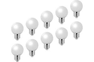 HUAMU E27 G45 Lighting Bulbs LED, 2W Coloured Bulbs LED, Globe Lamp for Holiday Party Decoration 220V Warm White