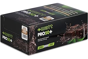 +WATT PRO50+ - Barretta Proteica Ricoperta di Cioccolato - Formato: BOX 24x50 g - Gusto: Cookie Nocciola