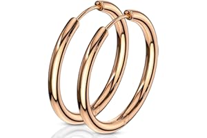 viva-adorno ER96 1 Pair of Folding Hoop Earrings Stainless Steel