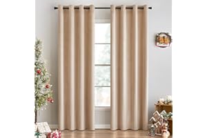 ‎EMEMA EMEMA 2 Stück Verdunklungsvorhang Samtvorhänge Blickdicht Vorhang mit Ösen Thermogardine Ösenvorhang Verdunkelungsgardinen für Schlafzimmer Wohnzimmer, 140 x 185 cm(B x H) Taupe