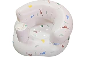 PORUPAEL Inflatable Baby Seat Portable Blow up Toddler Chair with Built-in Air Pump Inflatable Child Chair Baby Floor Seats for Babies 3-36 Months, Perfect for Travel Home Outdoor Use (Dinosaur)