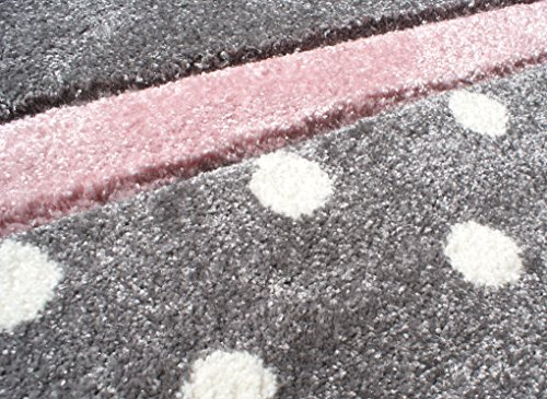 Kinderteppich Happy Rugs POINT silbergrau/rosa 120×180 cm - 2