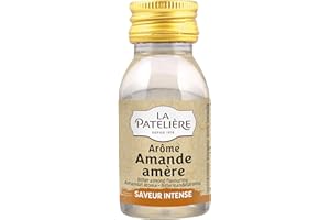 LA PATELIERE Arôme Naturel d’Amande Amère - Fabrication Française - 100% Naturel, Sans OGM - Arôme Alimentaire, Ingrédient pour Cuisine et Pâtisserie - 60 ml