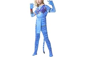 Febbabe Kids Aliens Cosplay Costume Jumpsuit Boys Girls Halloween Carnival Party Movie Role Play Fancy Dressing up Bodysuit Outfit 3-12 Years