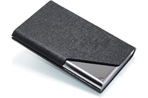 JRYXDS Porte-Cartes De Visite Super Léger Étui En Cuir Microfibre De Luxe Pour Homme Et Femme Avec Fermeture Magnétique(Noir)