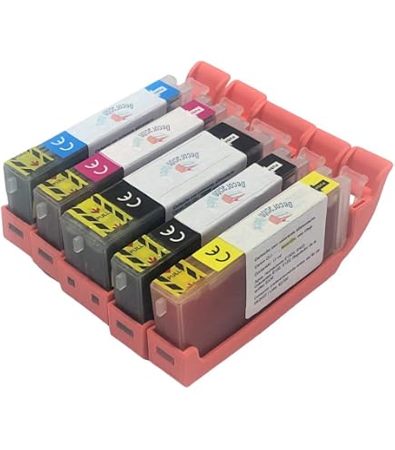Vhbw 5er-Pack Nachfüllbare Tintenpatronen Für Canon Pixma IX6850, IX6800, MG5400 – Inkl. Chip