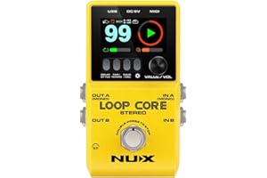 Nux Loop Core - Pédale d'effet pour guitare - 6 heures d'enregistrement, 99 mémoires d'utilisateur, motifs de batterie avec tempo