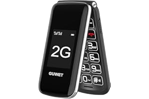 Guwet 2G Big Button Mobile Phone for Elderly, Flip Phone Only Supports Mobile Carriers with 2G Base Stations, Basic Mobile Phone with SOS Emergency Button, Dual-Screen, 1600mAh Battery, Black