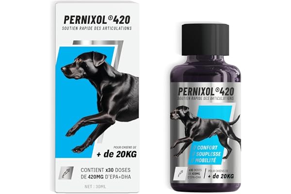 Sensilia PERNIXOL®420 - Soutien articulaire Chien +20kg - Huile de Moule Verte & Oméga-3 - Mobilité et Confort