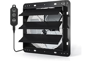 Brogachy 250 mm Frånluftsfläkt, Med PWM Varvtalsregulator, starkt luftflöde, väggmonterade fläktar, används för ventilationsfläktar för kök, badrum, loftfönster och källare