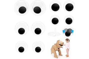 Quuylin Pack of 10 Large Wiggle Eyes Self-Adhesive Googly Eyes Self-Adhesive 40/50/70/80/100 mm, Self-Adhesive Wiggle Googly Eyes Craft Eyes for Scrapbooking Crafts Accessories