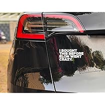 LAOYEFACAI Auto Aufkleber 'I Bought This Before Elon Went Crazy' - Lustiger Tesla Sticker