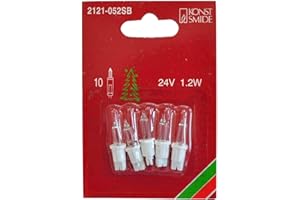 ‎KONSTSMIDE Konstsmide 2121-052SB Ersatzbirne / für Minilichterketten , Glühlampe, / 24V, 1,2W / 5er Blister / Steckfassung, Pack of 5, weiß