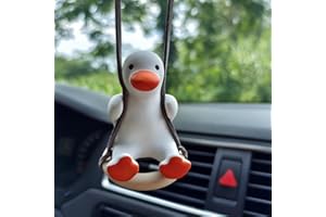 QHFlashbuy Pendentif Canard Oscillant Pour Voiture, Ornement Rétroviseur Miroir, Décoration et Cadeau d'Anniversaire (Swing Duck)