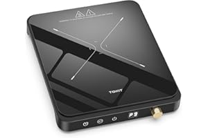 ‎TOKIT Camping Induktionskochfeld 1 Platte, 2000W Induktionskochplatte Mobile 9-Temperaturstufen Und 9-Leistungseinstellung, 26cm Kochfeld Induktion Camping Mit 3-Stunden-Timer, Sicherheitsschloss (M2)