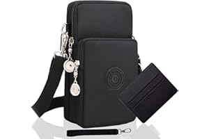 LYJOW Handytasche Zum Umhängen Damen Handy Tasche Umhängetasche Mit Geldbörse Zum Umhängen Mädchen Mit Kopfhörer Eingang Schultertasche Handytaschen Verstellbar Abnehmbar Schultergurt Armtasche Sportarmband