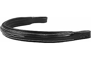 EXIONPRO Exion Frontal en Cuir pour Bride de Cheval Anglais- Frontal équestre rembourré et Cousu avec Design