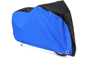 YTBUBOR Waterproof XL Bicycle Cover, Outside Bikes Storage Covers Rain Sun UV Dust Wind Proof Mountain Bicycle Covers Road Electric Bike Cover Hybrid Bike Cover, Black & Blue