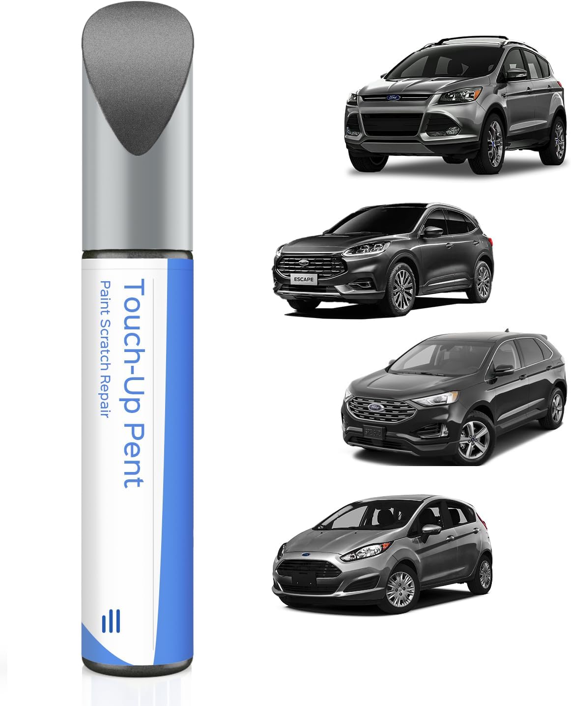 UJ Bolígrafo de retoque gris metálico compatible con Ford Correspondencia exacta para desconchones y arañazos