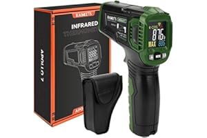 Thermomètre Infrarouge, KAIWEETS Thermomètre Laser Sans Contact -50~550℃ (-58°F~1022°F) Avec Écran Couleur LCD pour Cuisine Réparation Pizza Industrie, Emissivité Réglable(PAS pour l'homme)