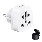 Cable Matters Universal Travel Adapter to EU Type E/F | Accepts Type A/B/C/G/I/J/L/N, Type E/F male output for Germany, Franc