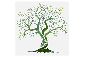 DOODLREAM Yggdrasil Tree of Life Wall Stencil Template 30 x 30cm Reusable Plastic Tree Stencils for Painting on Wood Wall Floor Fabric Glass Furniture, Tree DIY Home Decor Or Craft Stencil