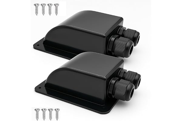 Gebildet Vattentät Solcells Kabelgenomföring, Dubbel Kabelgenomföring för Alla Kabeltyper 6mm² till 12mm² för Solpaneler på RV Camper Van Travel Trailer Båthytt (Svart, Paket med 2)