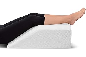 BUY ALL HERE Restorology Leg Elevation Pillow for Sleeping, Resting, Supportive Bed Wedge Foam Pillow for Circulation, Swelling, Foot & Knee Discomfort - Made in UK