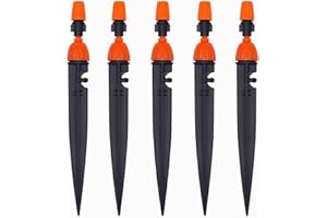 Tesmotor Paquete de 10 Sistemas de riego por Goteo y pulverización de Agua de Doble función, Kit de riego por Goteo de microflujo, Conector de goteros de riego de Flujo de Agua para Tubo de 4 mm/7 mm