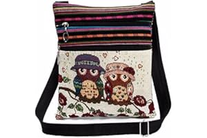 Btruely Handtasche Damen Schultertasche Gestickte Eule Tragetaschen Frau Briefträger Paket