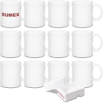 12 Tazze Bianche In Ceramica Per Sublimazione Da 450ml - Ideali Per Personalizzare Regali Con Foto E Scritte