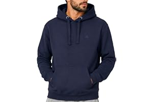 Iron Mountain Herr mjuk fleece pullover huvtröja med huva, återvunnet garn, marinblå, L