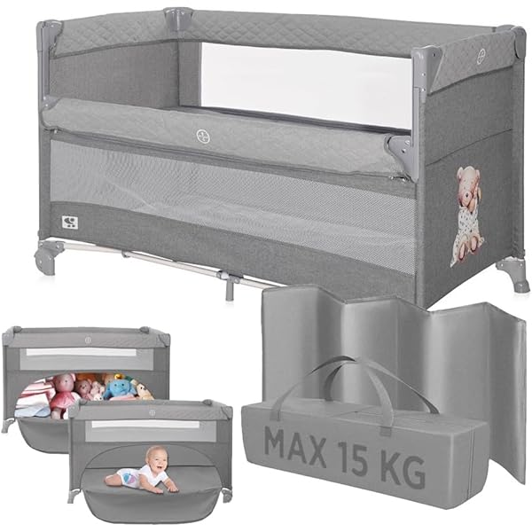 Lettino Da Viaggio 3 In 1 Moby-System Per Neonati | Con Fasciatoio, Materasso, Borsa E Ruote | Pareti In Rete Traspirante E Regolabile In Altezza - 4
