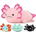 MaoGoLan Giant Axolotl Plush with 3 Babies Inside-23.5" Large Ultra Soft Stuffed Animals Throw Pillow-Squishy Plush Collection Gift for Axolotl Lover,Kids,Teens