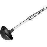 Lagostina - Cucinieri, Mestolo con Gancio e Manico Ergonomico, Acciaio Inossidabile e Nylon, 34 cm