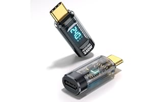 DUHESIN 240W USB C Adapter Power Meter Tester (2 Pack) - Wattage, Voltage, Amp LED Digital Display, Type C Male to Female Extension Plug for iPhone 15/16, MacBook, iPad & More USB-C Cable/Devices