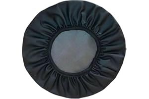 Xpnit Hockerbezug, runder Barhocker-Schonbezug, wasserdichter PU-Stuhl-Sitzbezug, abwischbar, rutschfester Fußhocker-Bezug (1 Stück, 35 cm, schwarz)