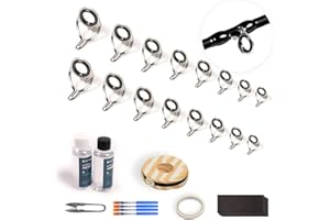 OJYDOIIIY OJY&DOIIIY Fishing Rod Repair Kit, All-in-One Supplies for Fishing Pole Eyelets Replacement with Rod Guides,Epoxy Glue,Wrapping Thread and Tape