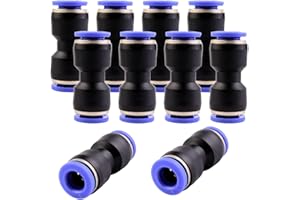 ANGEEK 10 unidades de conectores neumáticos de 9 mm Push In acoplamiento rápido Pneumatic Straight 9 mm acoplamientos rápidos herramientas neumáticas para aire comprimido conector rápido