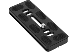 Sequpr 100 mm Plaque de Dégagement Rapide Compatible avec Arca Swiss Standard Tête à Bille et Pince, Plaque de Dégagement Rapide avec Vis 1/4 Pouce pour Caméra Trépied Tête à Bille