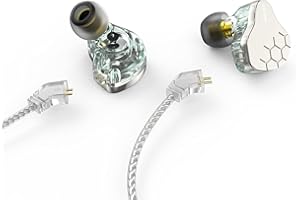 keephifi KBEAR Lark IEM Kopfhörer In-Ear-Monitor für klaren Sound, 1BA+1DD IEM mit 2-poligem abnehmbarem Kabel-Headset, HiFi-Bass Ohrhörer für Musiker, Sänger, Audiophile (Grün, kein mikro)