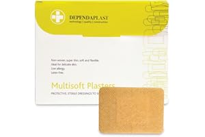 RELIANCE MEDICAL Dependaplast Multisoft Plasters 7.5cm x 5cm, Non-Woven Polyester, Highly Flexible, Skin-Friendly, Low Allergy - Box of 50