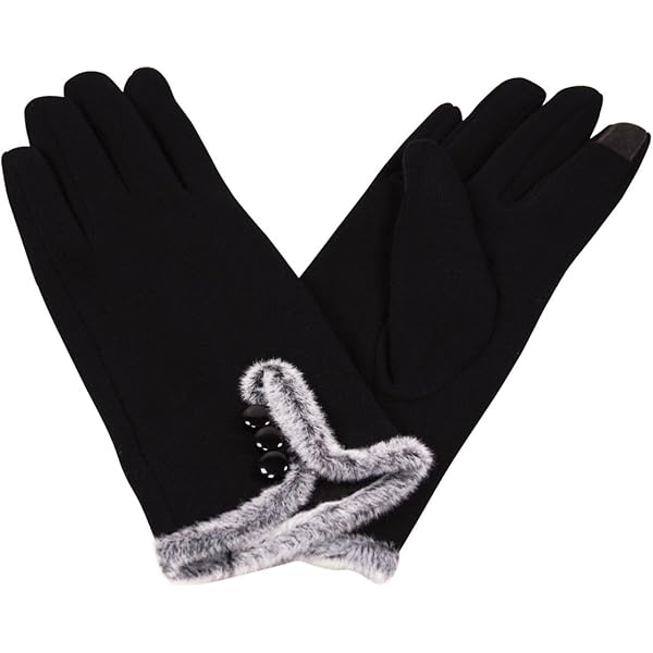 ladies black cotton gloves