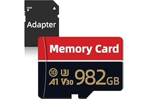 Memory Card 982GB with Card Adapter, Aolldy Ultra Full HD Video Recording Mini TF Card for Data Storage, High Performance Mini Memory Card for Smartphones, Action Cameras, Drones
